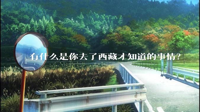 有什么是你去了西藏才知道的事情？